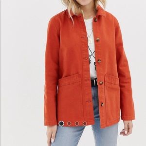 ASOS Design denim shacket in terracotta NWT sz 10